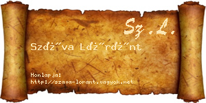 Száva Lóránt névjegykártya